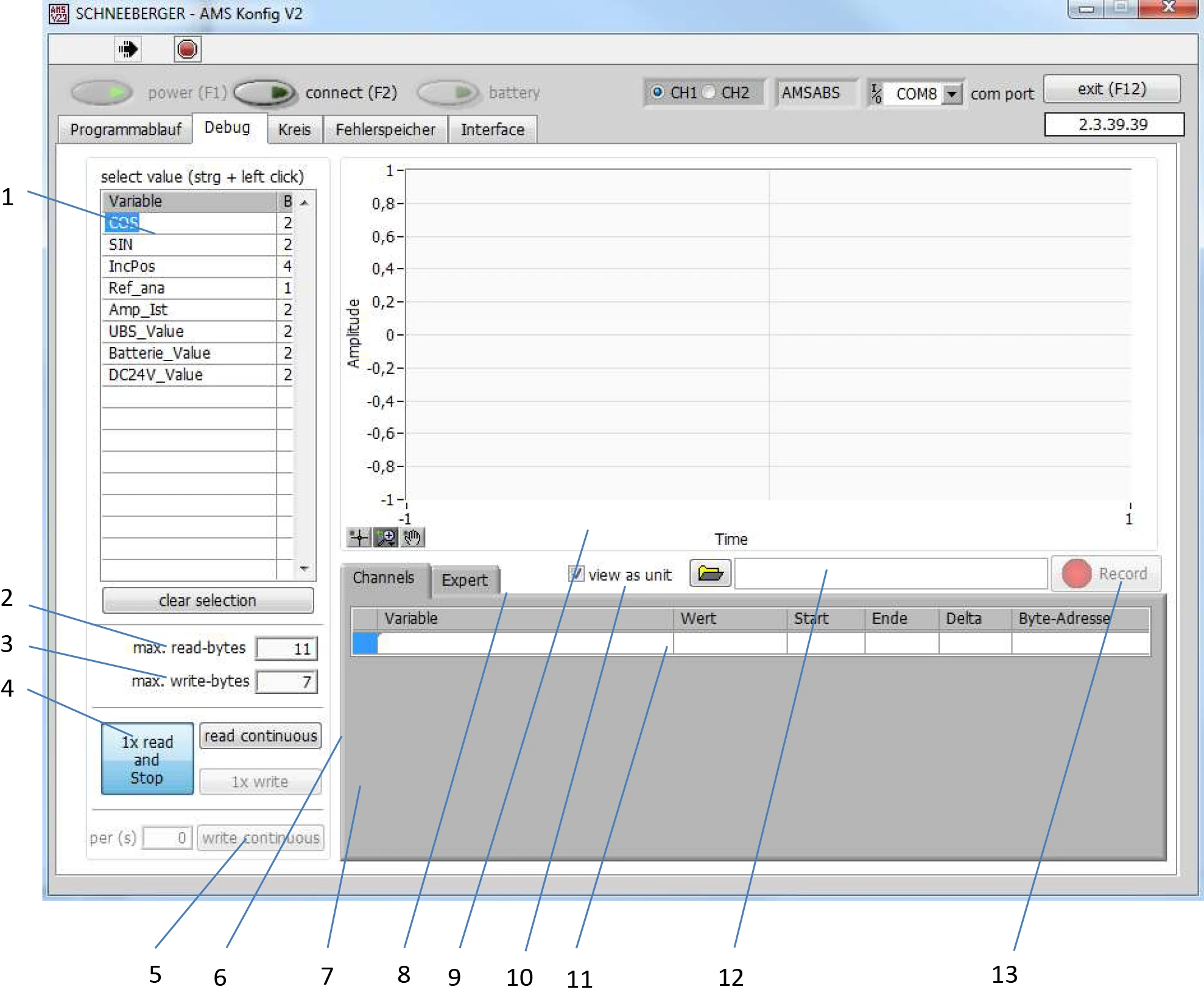 Debug 示波器介面