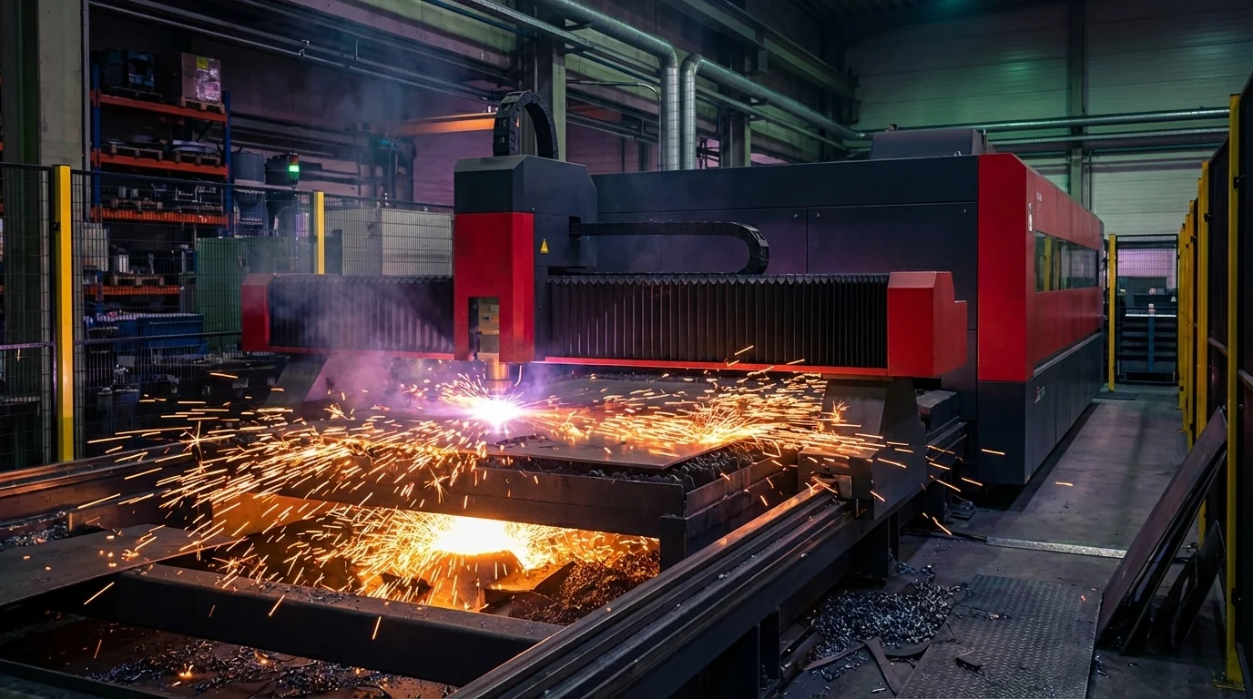 Laser cutting machine beam steering