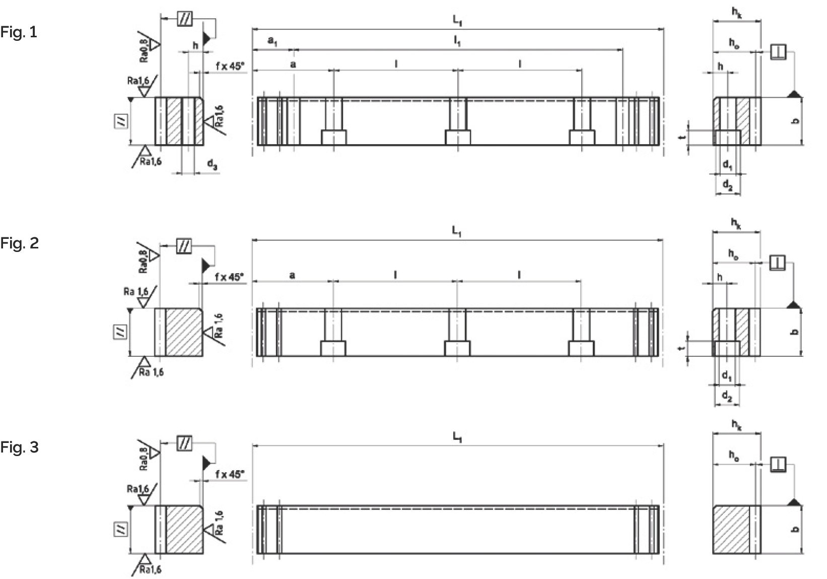 Q6 公制節距直齒齒條尺寸圖