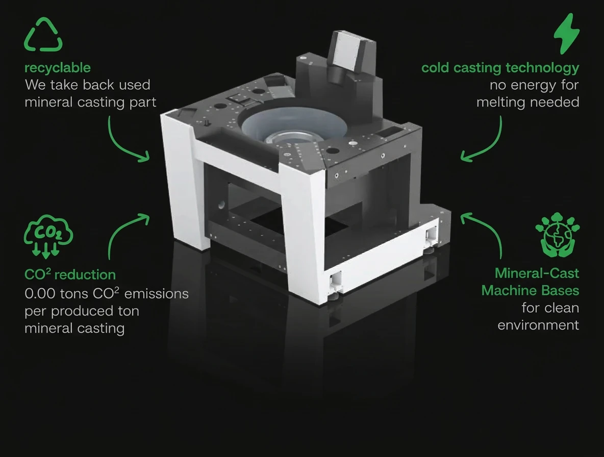 Schneeberger 矿物铸件环保优势：冷铸工艺、CO₂ 減排、可回收、洁净环境