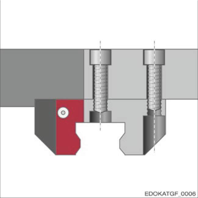 具有連續螺紋固定孔的滑塊從上方固定