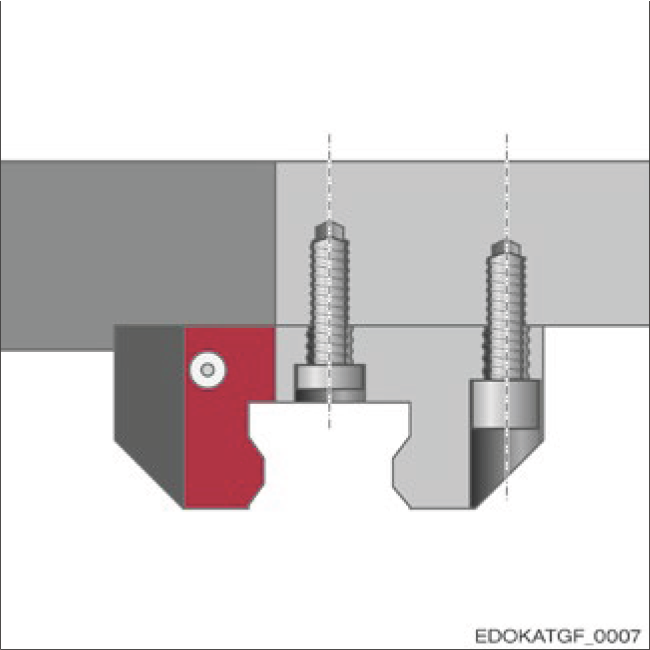 具有連續螺紋固定孔的滑塊從下方固定
