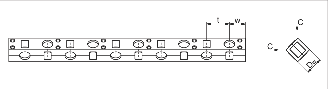 滾柱籠架 KBN 尺寸圖