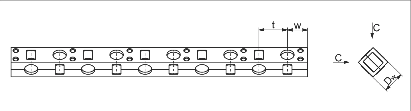 滾柱籠架 KBN 尺寸圖