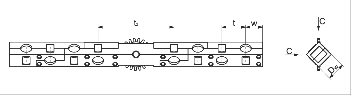 滾柱籠架 KBS 尺寸圖