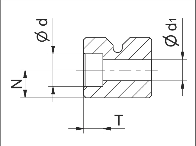 Type V 固定孔變體 2D 尺寸圖