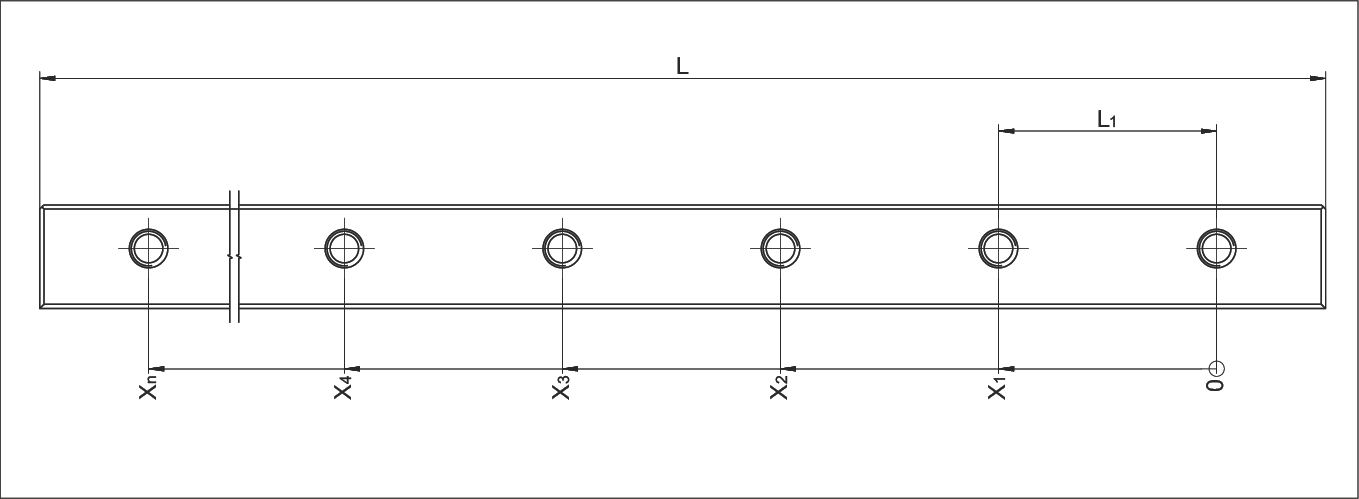 長度公差和固定孔距離示意圖