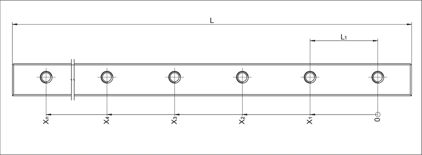 長度公差和固定孔距離示意圖