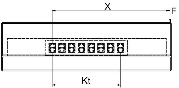 範例 1 力學示意圖 - 單導軌配置