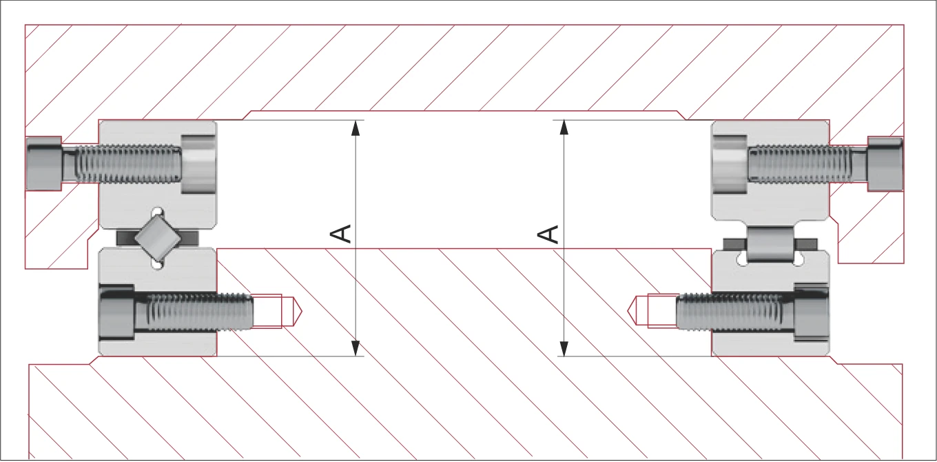 Type R, RN 或 RNG 線性導軌與 Type W/Z 表面導軌範例