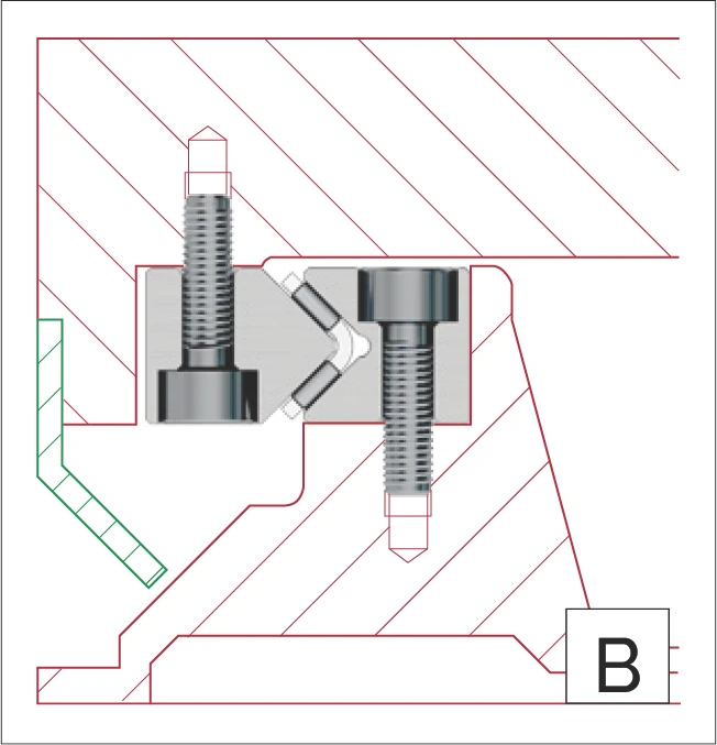 B - 使用護蓋導開切屑和冷卻液