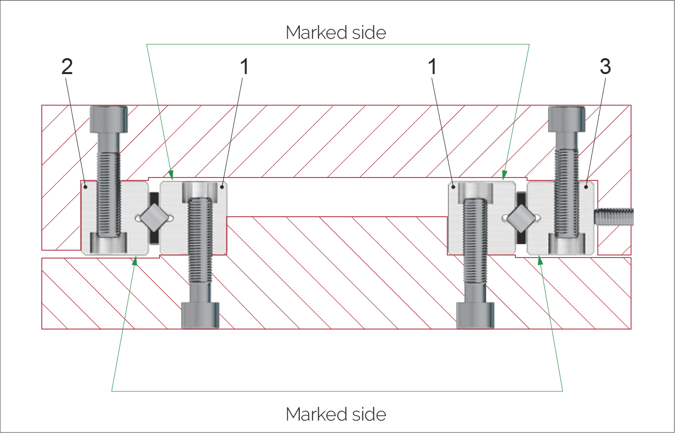 線性導軌安裝橫截面圖
