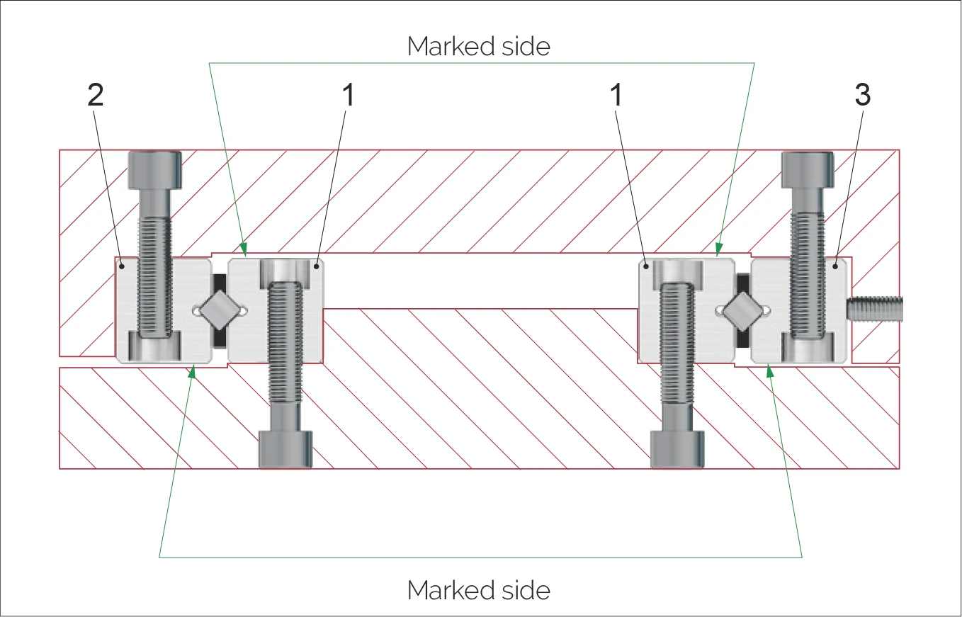 線性導軌安裝橫截面圖