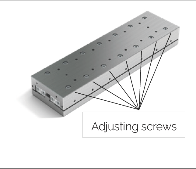 設置並預壓線性導軌示意圖