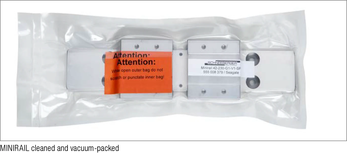 清潔與真空包裝的 MINIRAIL