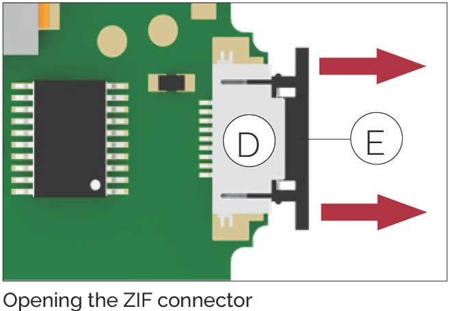 打開 ZIF 連接器