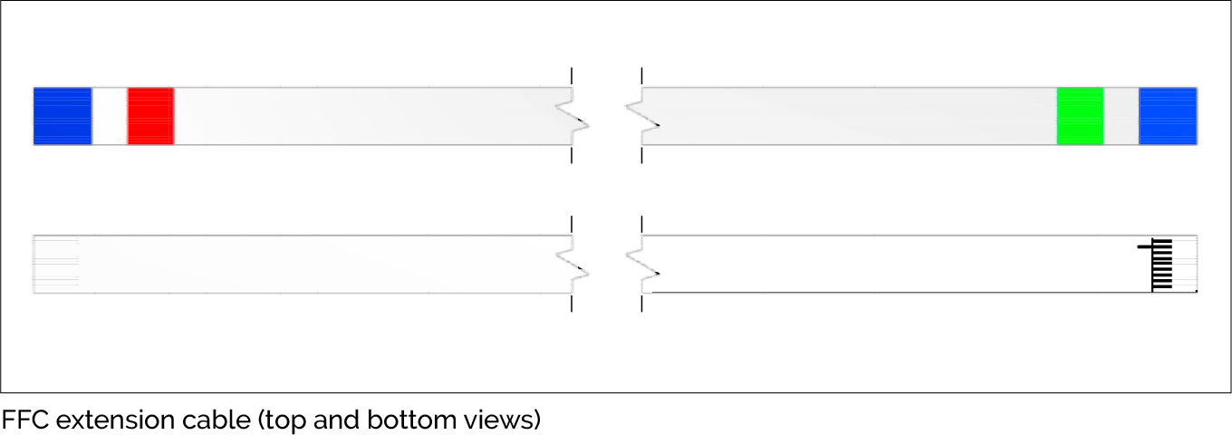 FFC 延伸線俯視圖與底視圖