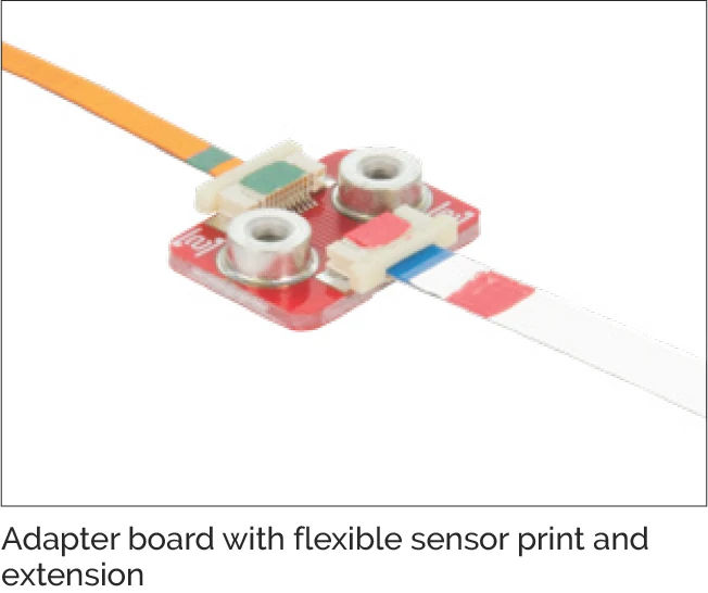轉接板與柔性感測排線及延伸線（實物照片）