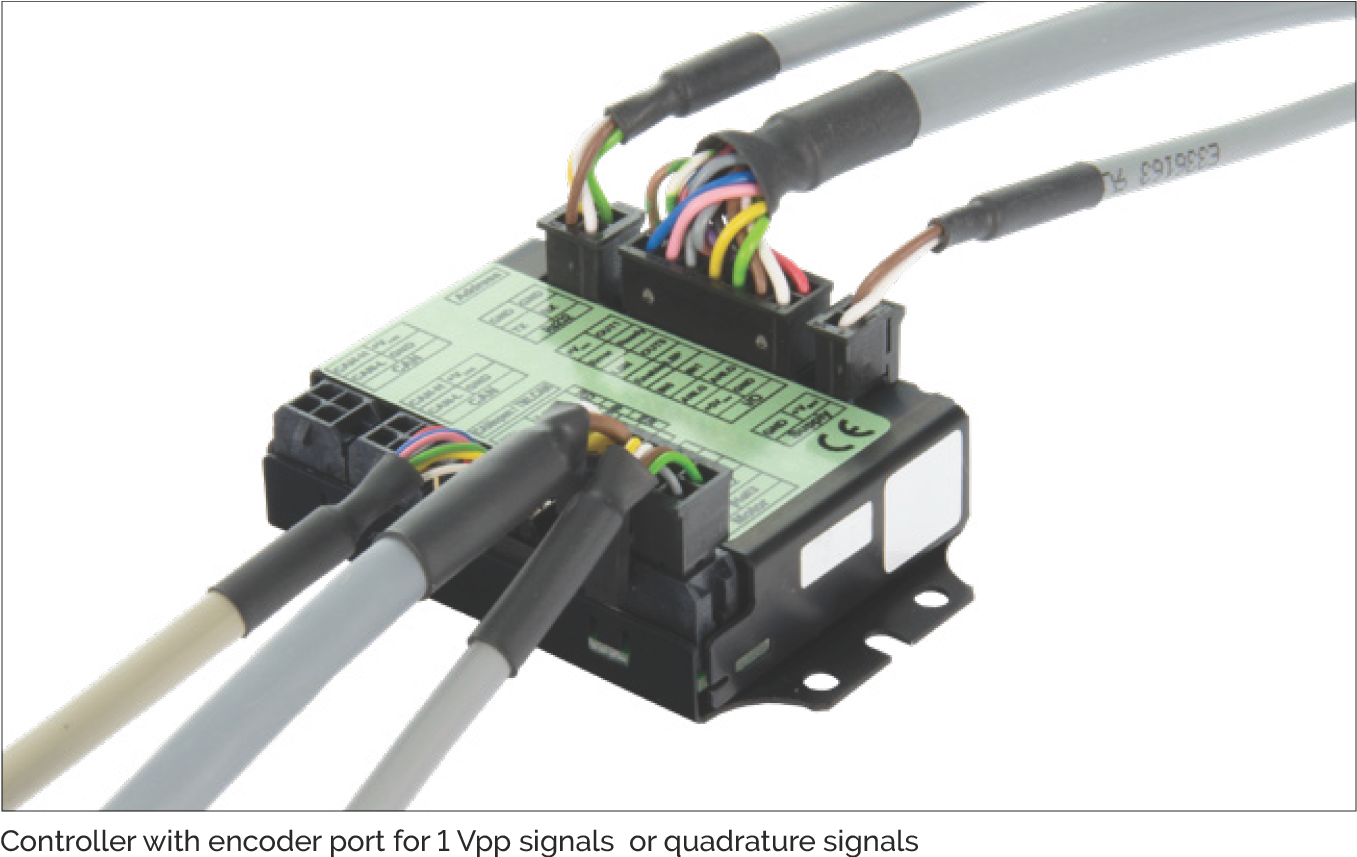具有 1 Vpp 訊號或正交訊號編碼器埠的控制器實物照片