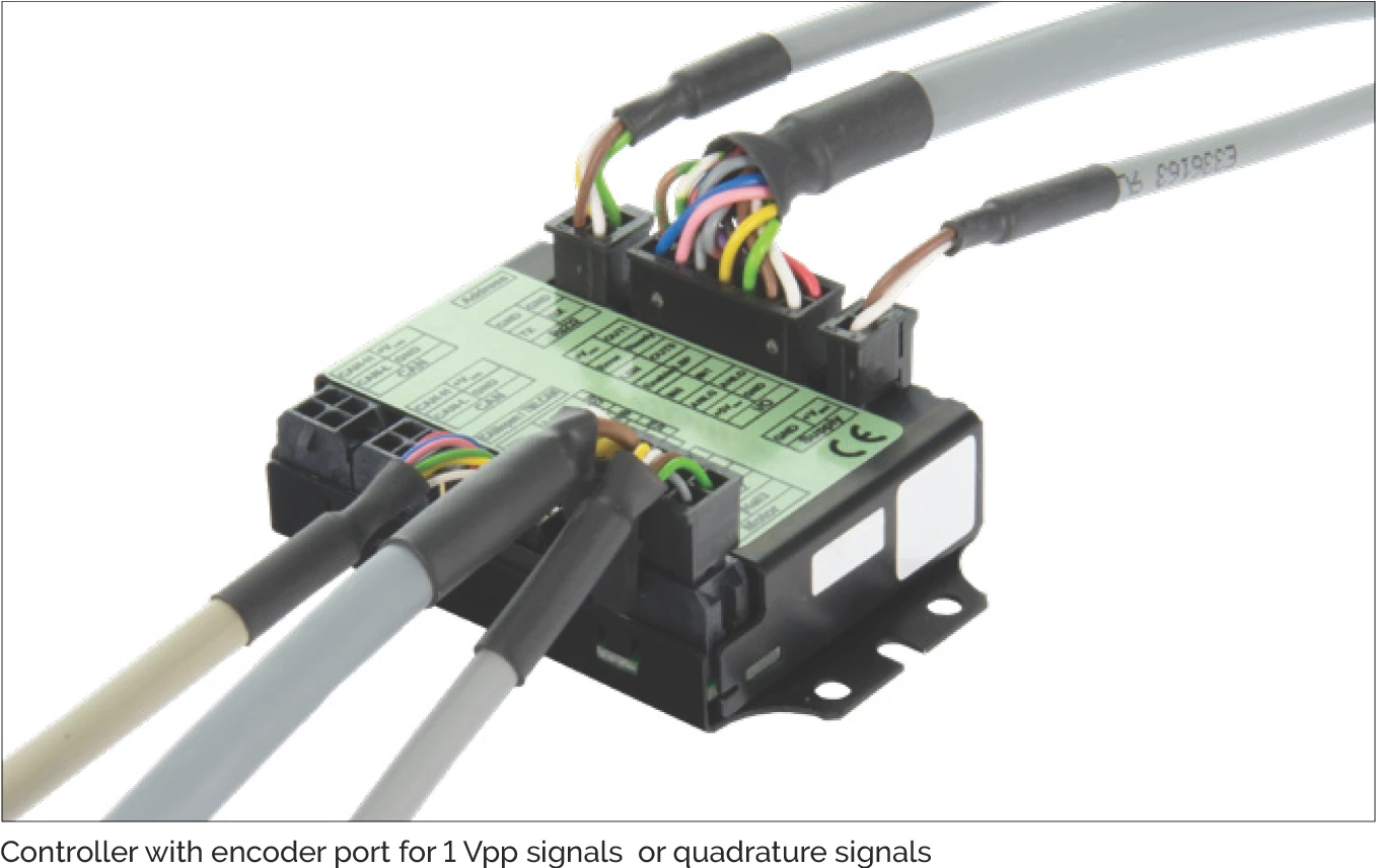 具有 1 Vpp 訊號或正交訊號編碼器埠的控制器實物照片