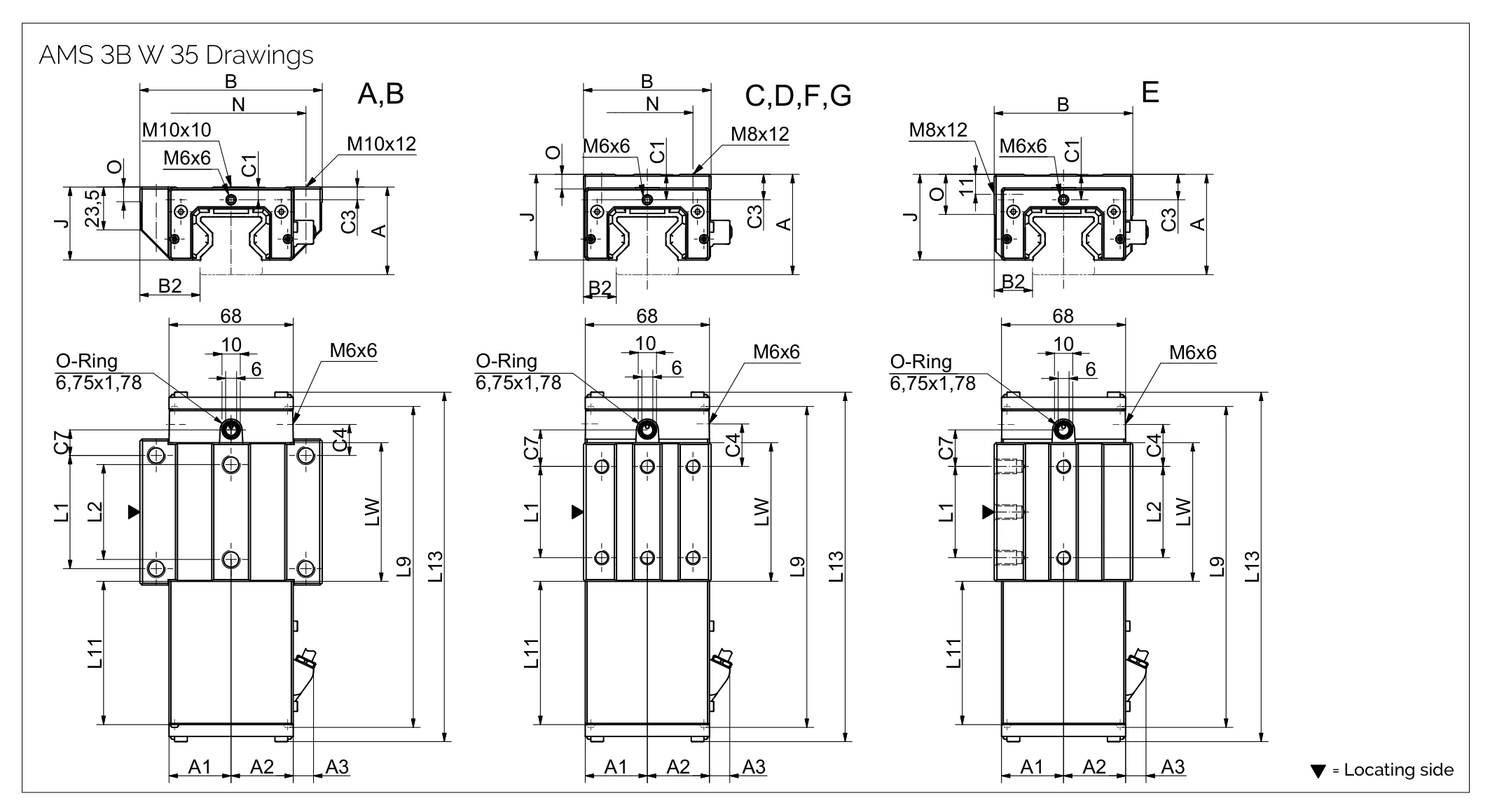 AMS 3B W 35 滑塊尺寸圖