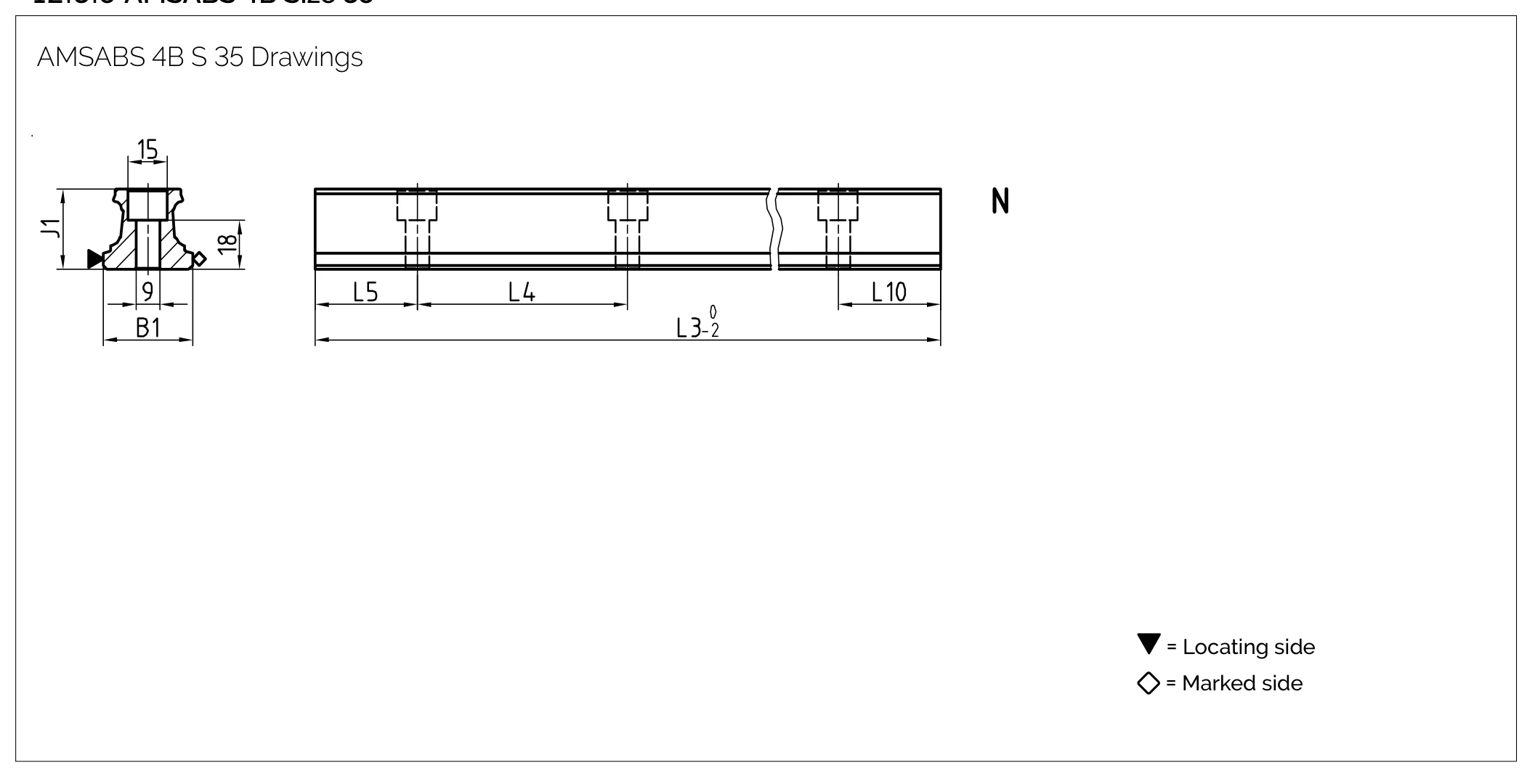 導軌尺寸圖 AMSABS 4B S 35