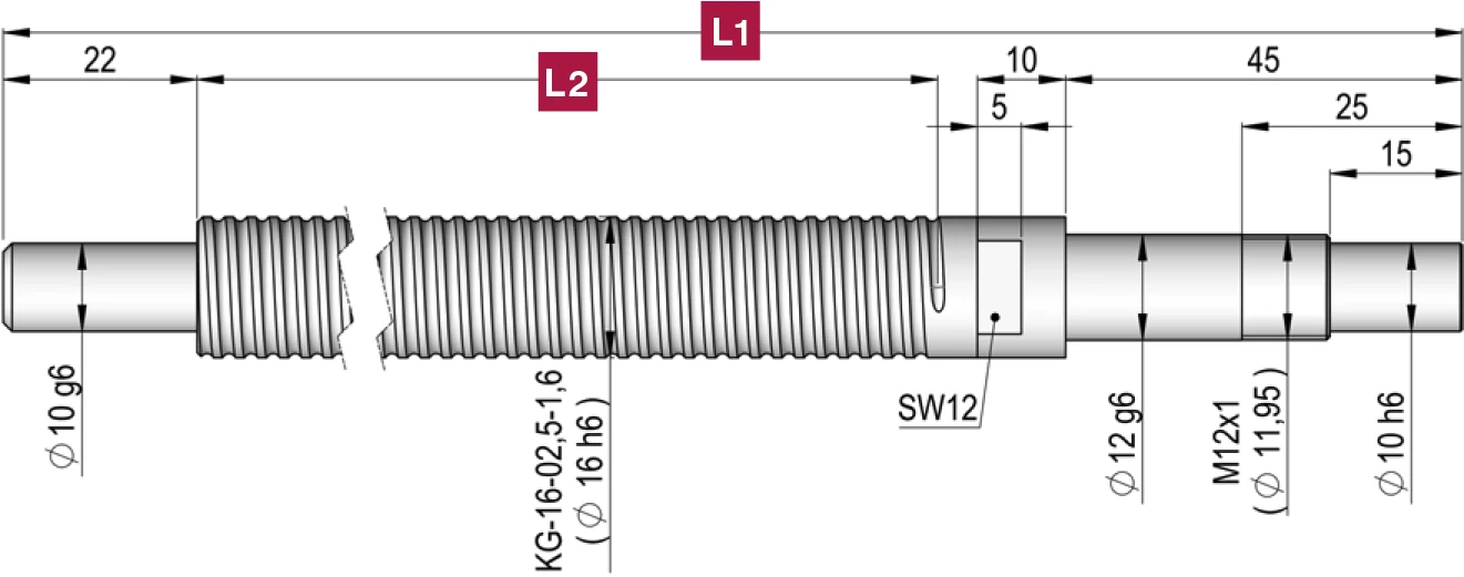 d16-l25 螺桿尺寸圖