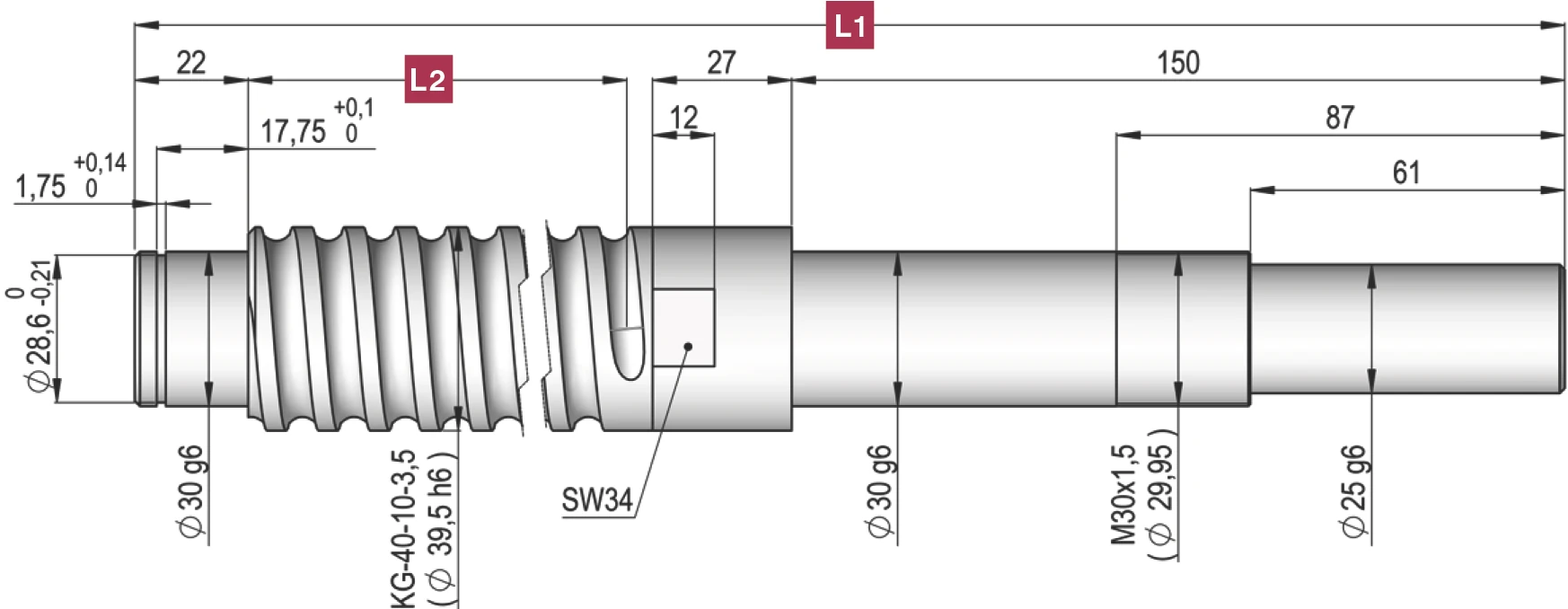 d40-l10 螺桿尺寸圖