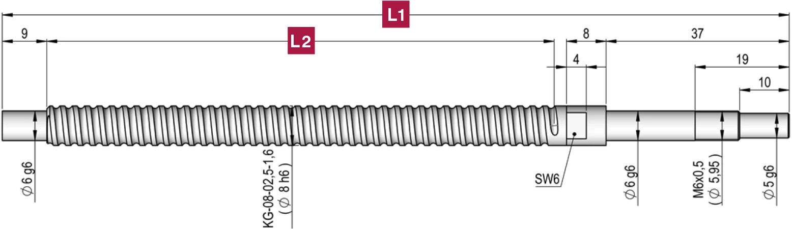 d8-l25 螺桿尺寸圖