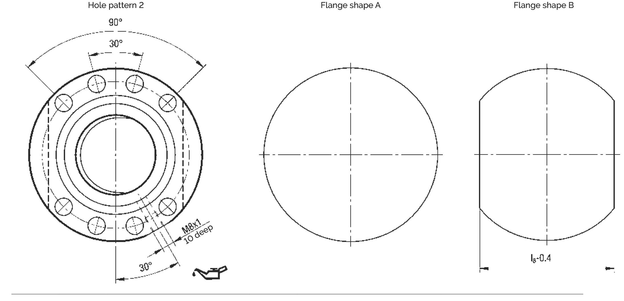 單螺帽尺寸標註圖