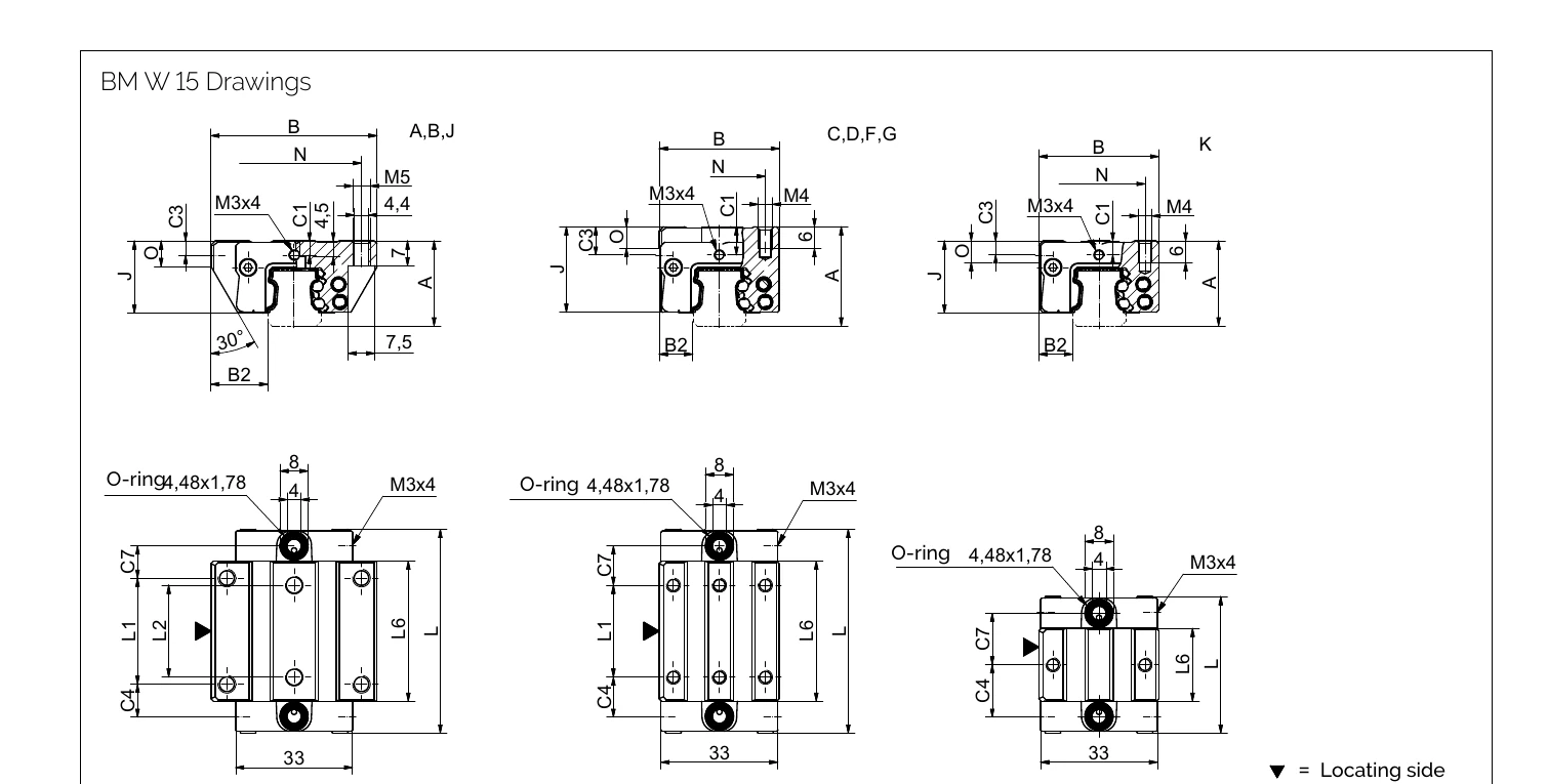 BM W 15 滑塊尺寸圖