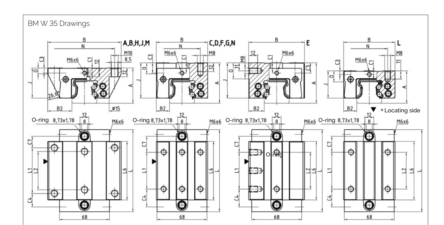 BM W 35 滑塊尺寸圖