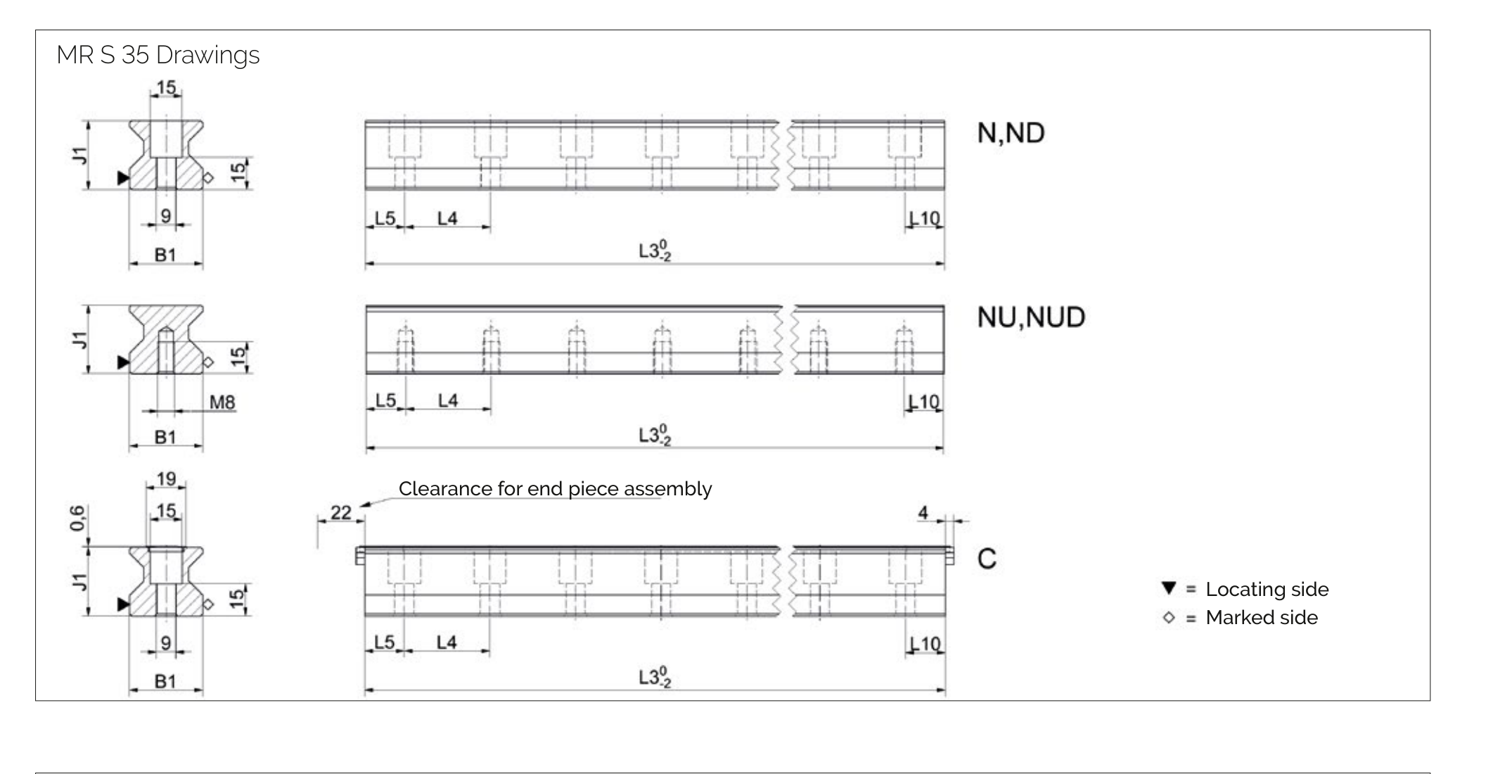 MR S 35 導軌尺寸圖