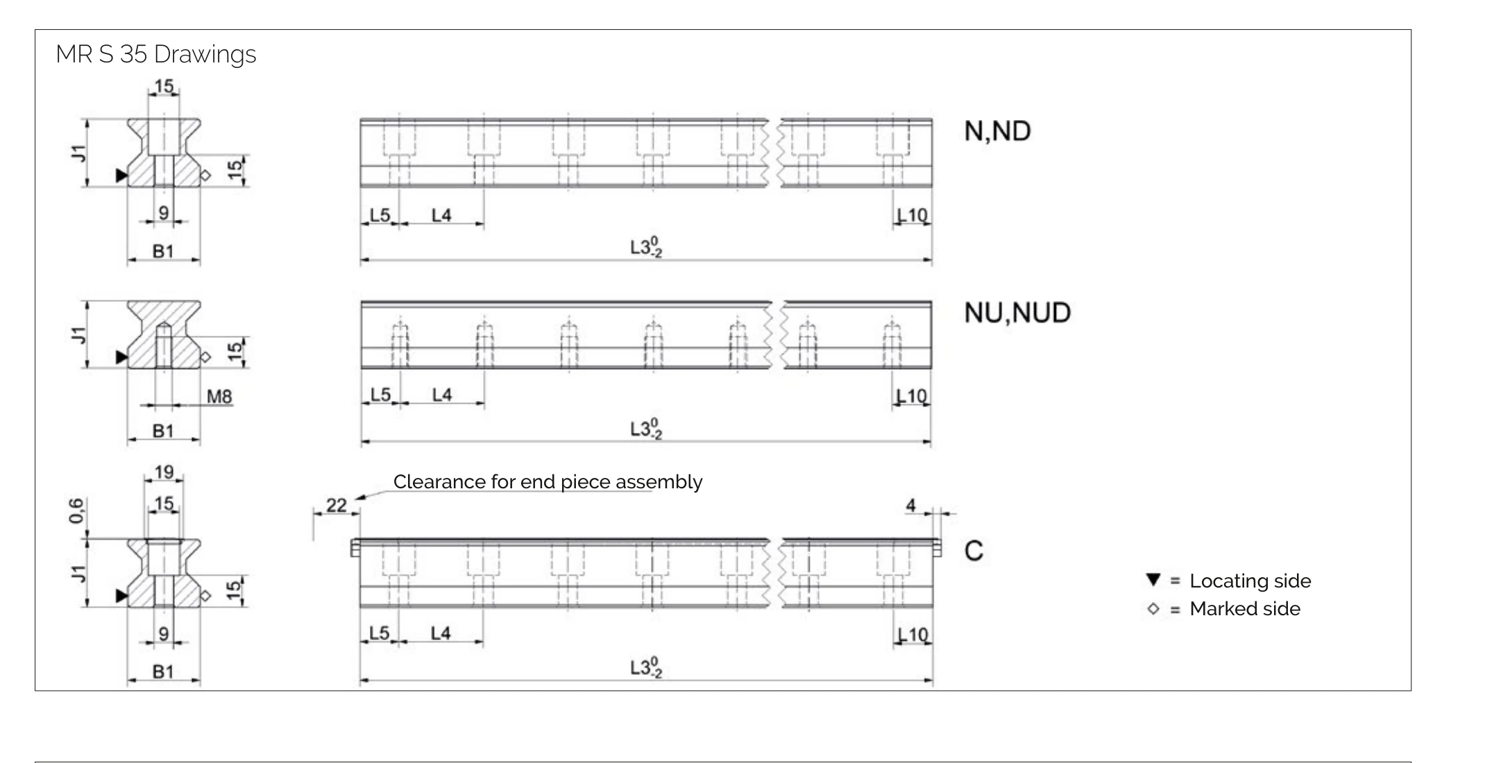 MR S 35 導軌尺寸圖