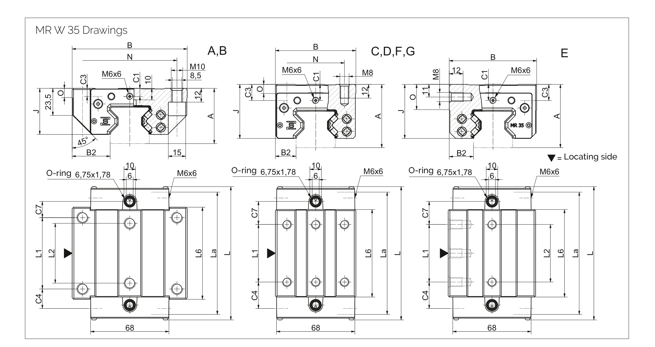 MR W 35 滑塊尺寸圖